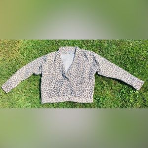 Vintage Silk Bomber Style Jacket (Snow Leopard)